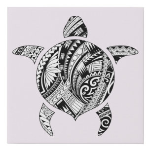 Tribal Turtle Faux Canvas Print
