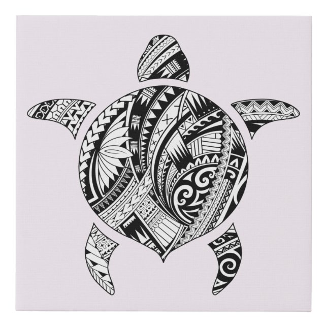 Tribal Turtle Faux Canvas Print (Front)