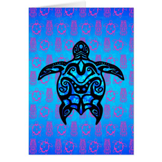 Tribal Turtle Hibiscus Cards (Front)