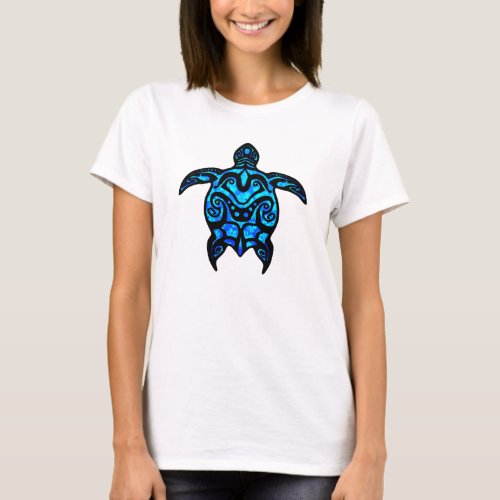 Tribal Turtle Hibiscus T_Shirt