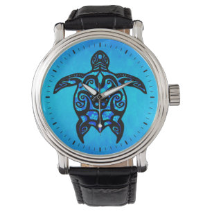 Tribal Turtle Hibiscus Watch