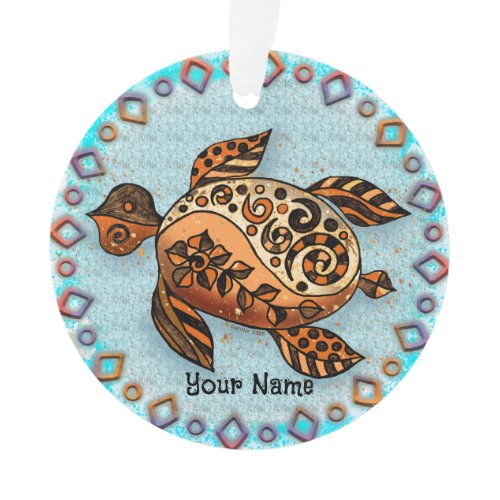 Tribal Turtle Ornament