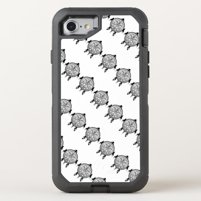 Tribal Turtle Shield Tattoo Otterbox iPhone Case (Back)