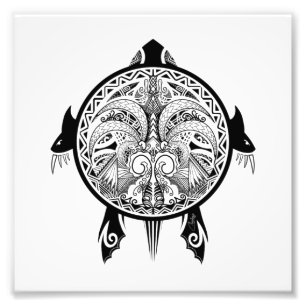 Tribal Turtle Shield Tattoo Photo Print