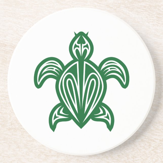 Tribal Turtle Silhouette Coasters (Front)