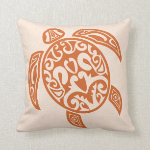 Tribal Turtle Throw Pillow