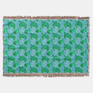 Tribal Turtles Throw Blanket