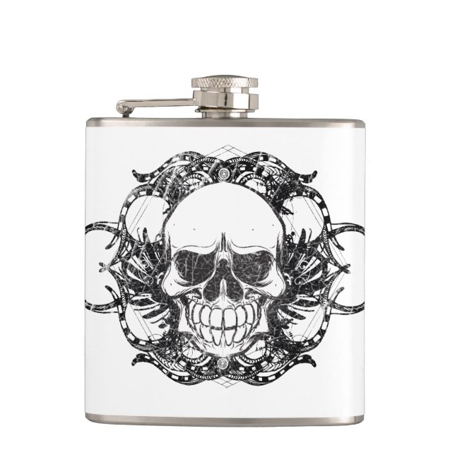 Tribal Urban skull Flask (Front)