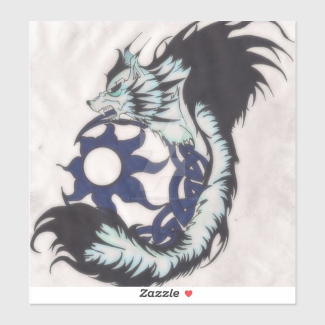 Tribal Viking Wolf Laptop Decal (Sheet)