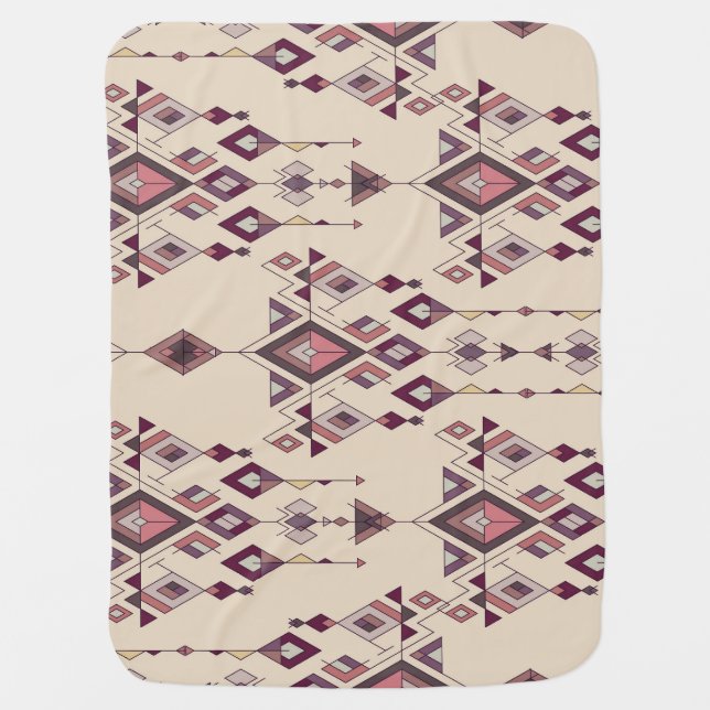 Tribal Vintage Ethnic Seamless Aztec Baby Blanket (Front)