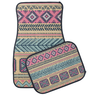 Tribal vintage ethnic seamless car floor mat