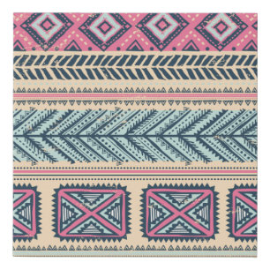 Tribal vintage ethnic seamless  faux canvas print