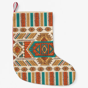 Tribal vintage ethnic seamless illustration small christmas stocking