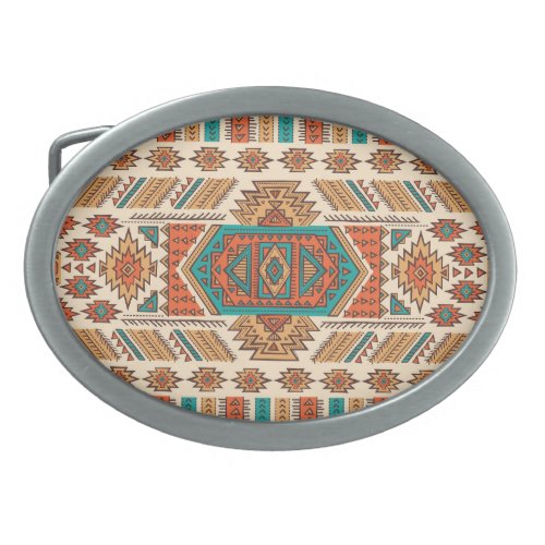 Tribal Vintage Ethnic Seamless Pattern Belt Buckle