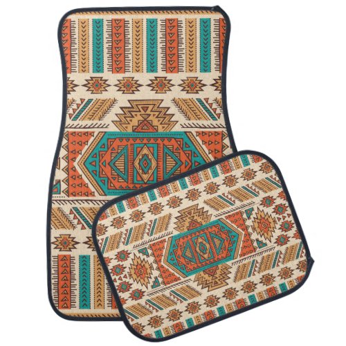 Tribal Vintage Ethnic Seamless Pattern Car Floor Mat