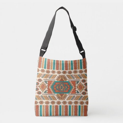 Tribal Vintage Ethnic Seamless Pattern Crossbody Bag