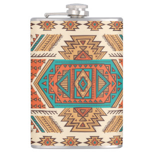 Tribal Vintage: Ethnic Seamless Pattern Flask