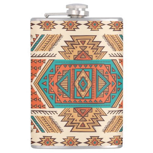 Tribal Vintage Ethnic Seamless Pattern Flask