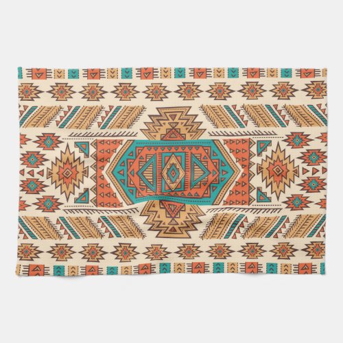 Tribal Vintage Ethnic Seamless Pattern Kitchen Towel