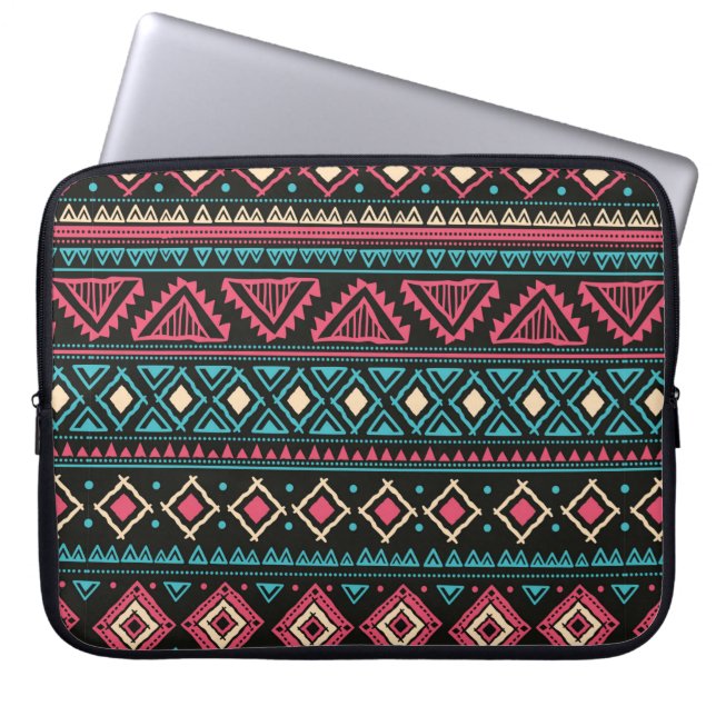 Tribal vintage ethnic seamless pattern laptop sleeve (Front)