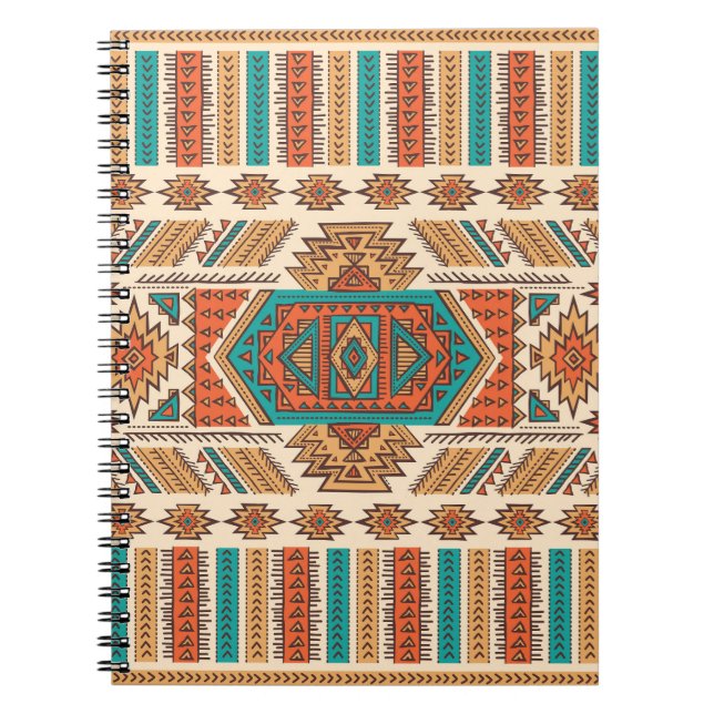 Tribal Vintage: Ethnic Seamless Pattern Notebook (Front)