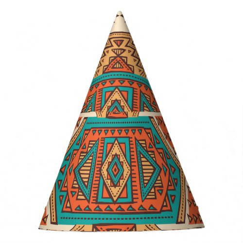 Tribal Vintage Ethnic Seamless Pattern Party Hat