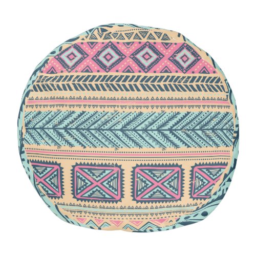 Tribal Vintage Ethnic Seamless Pattern Pouf