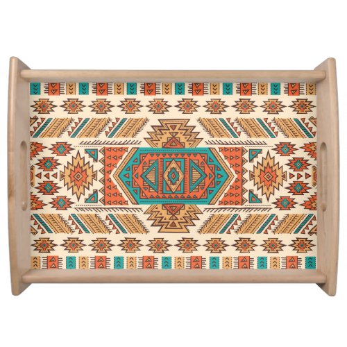 Tribal Vintage Ethnic Seamless Pattern Serving Tray