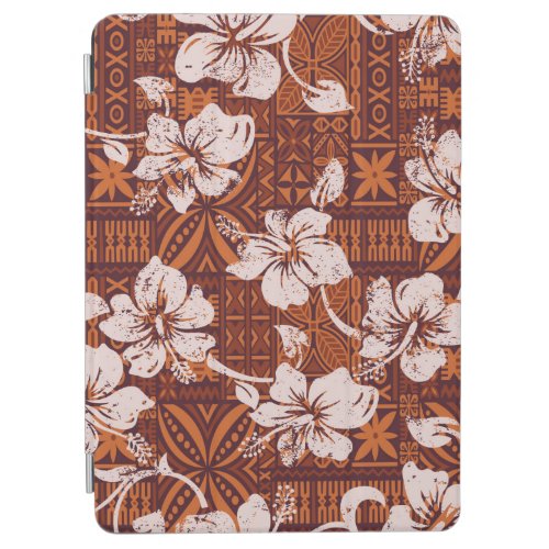 Tribal vintage Hawaiian hibiscus flowers wallpaper iPad Air Cover