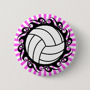 tribal volleyball pinback button