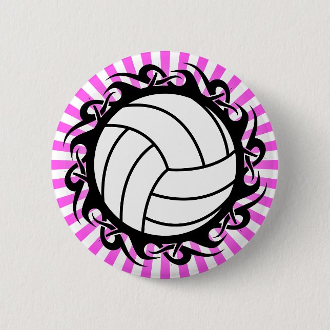 tribal volleyball pinback button (Front)