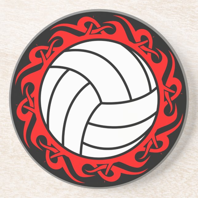 tribal volleyball sandstone coaster (Front)