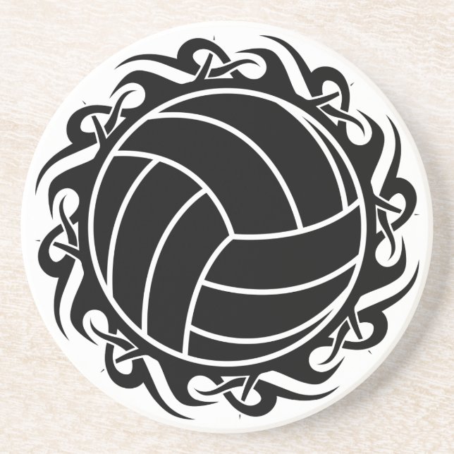 tribal volleyball sandstone coaster (Front)