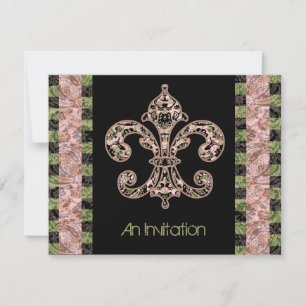 Tribal Voodoo Fleur de lis Invitation