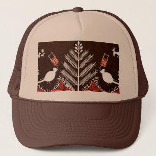 Tribal Warli Tree Of Life Birds - Indian Folk Art Trucker Hat