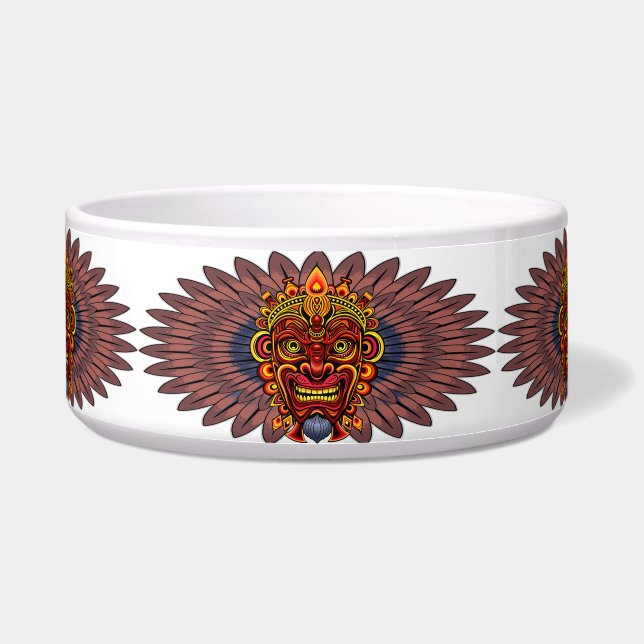 Tribal Warrior King Ritual Mask Bowl (Front)