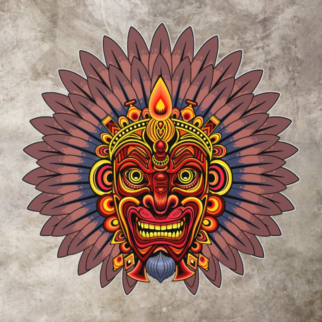 Tribal Warrior King Ritual Mask Floor Decals (Insitu)