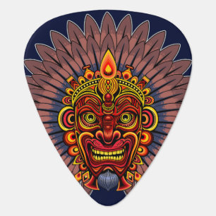 Tribal Warrior King Ritual Mask Guitar Pick