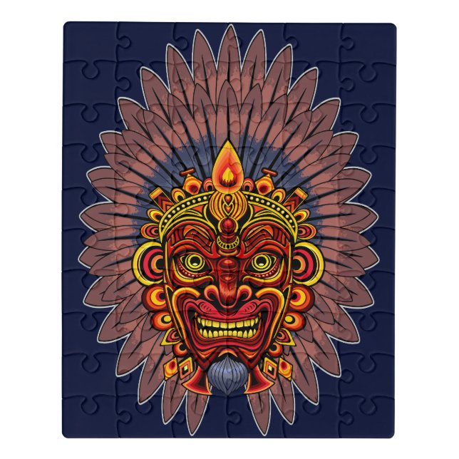 Tribal Warrior King Ritual Mask Jigsaw Puzzle (Puzzle Vertical)