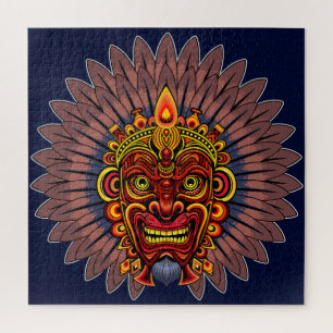 Tribal Warrior King Ritual Mask Jigsaw Puzzle