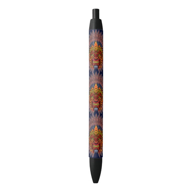 Tribal Warrior King Ritual Mask Pen (Front Vertical)