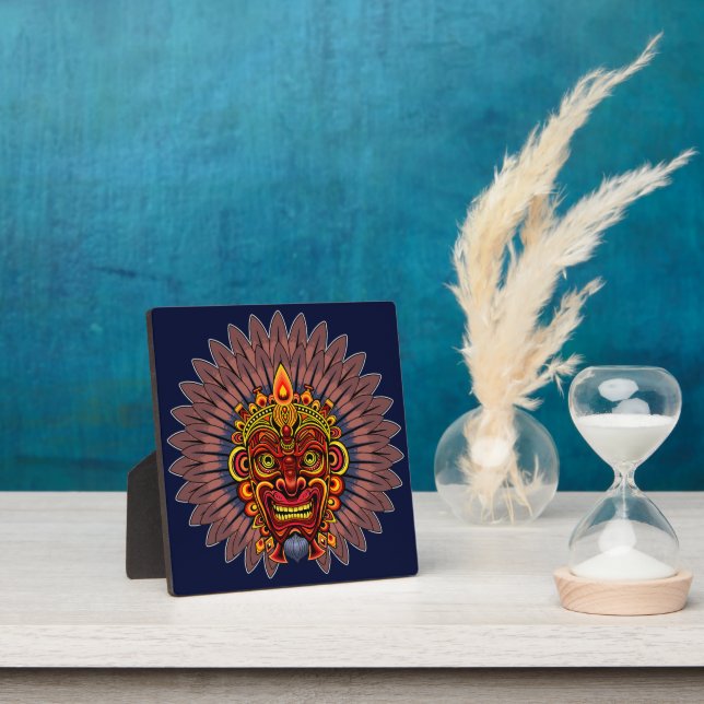 Tribal Warrior King Ritual Mask Plaque (Insitu)