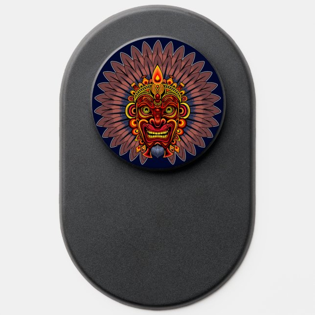 Tribal Warrior King Ritual Mask PopSocket (Popsocket)