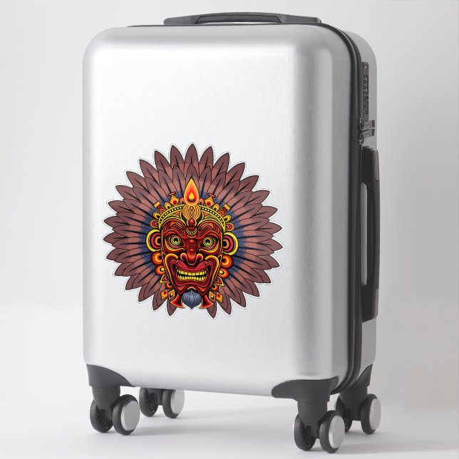 Tribal Warrior King Ritual Mask Sticker (Suitcase)