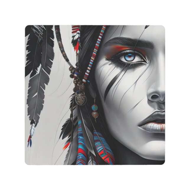 Tribal Warrior Metal Print (Front)