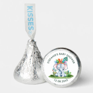 Tribal Watercolor Elephant Safari Theme Birthday Hershey®'s Kisses®