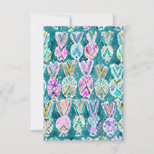 Tribal Watercolor Pineapple Pattern Note Flat Card (Front)