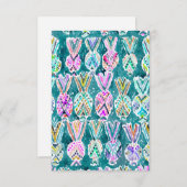 Tribal Watercolor Pineapple Pattern Note Flat Card (Front/Back)