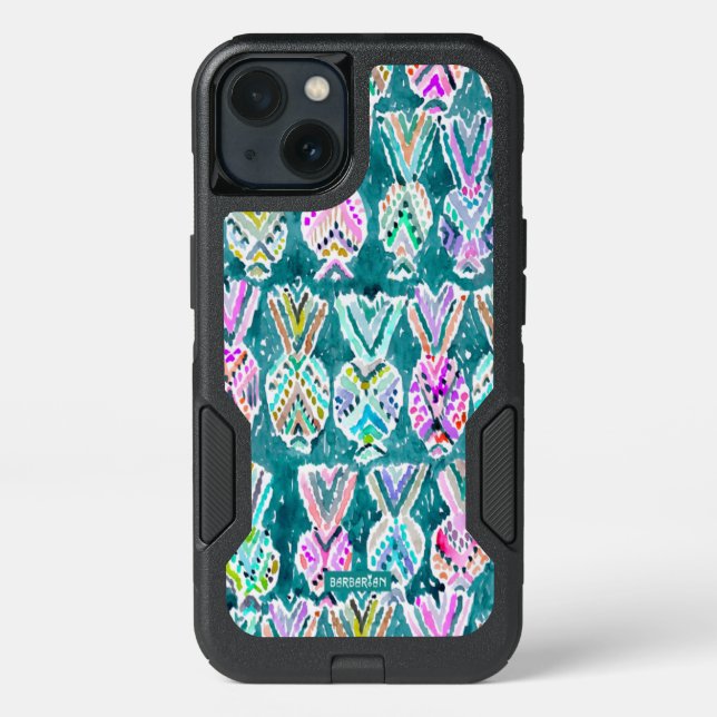 Tribal Watercolor Pineapple Print Otterbox iPhone Case (Back)