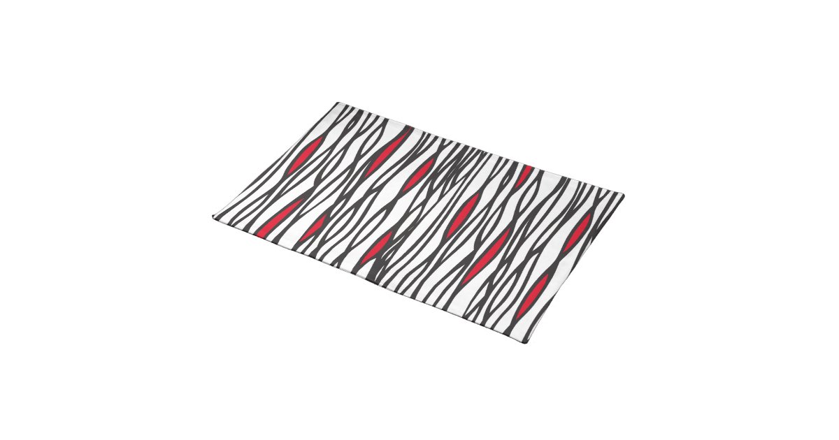 Tribal weave black, white and red canvas placemat Zazzle